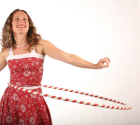 Hula Hooping 50's style housewife